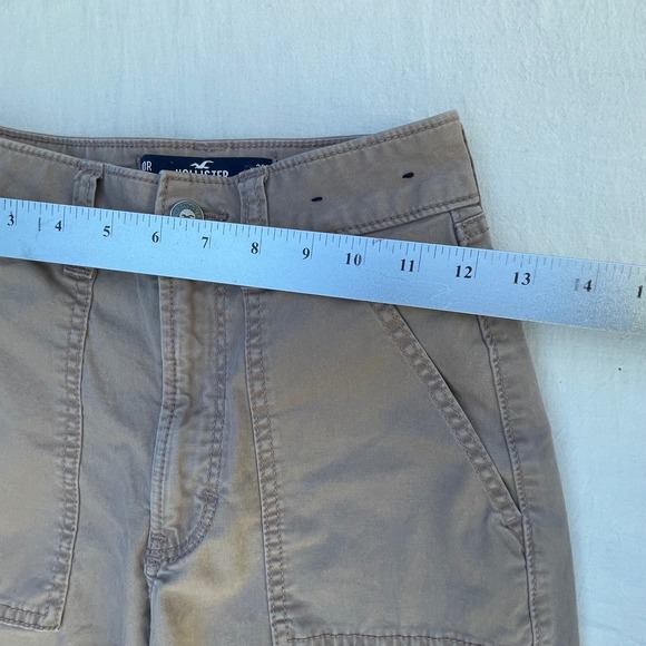 Hollister Pants Women 23R 000R Ultra High-Rise Baggy Wide Leg  Khaki Cargo Pants - Picture 4 of 7